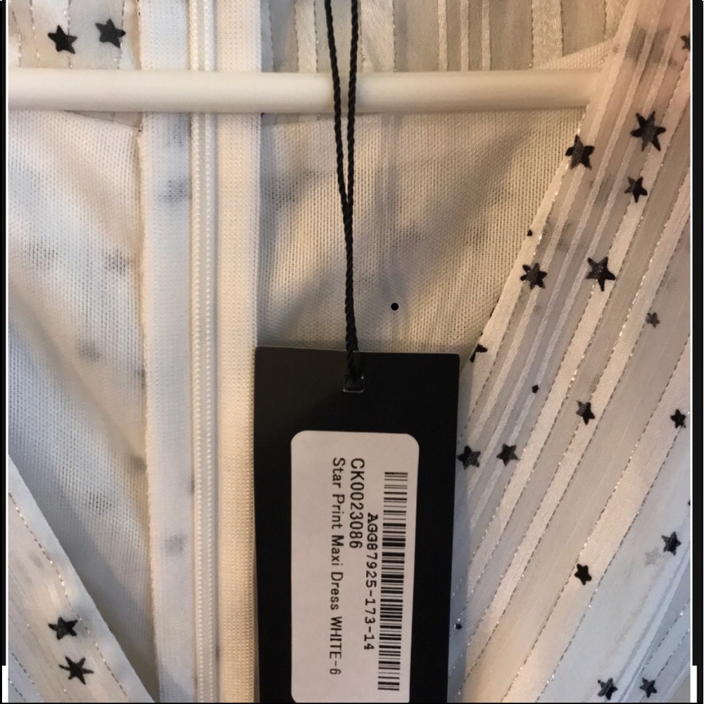 Nasty Gal White and Black Star Print hi-low Maxi Dress White Size 2 - Picture 8 of 8